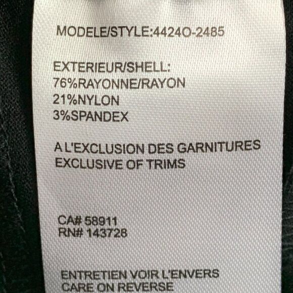 Tribal Capri Pants 2 Black Snap Detail Stretch Pull on 22" Inseam New NWOT - Picture 9 of 10